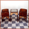 Table basse+ 2 poufs