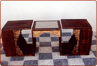 Table basse+ 2 poufs 